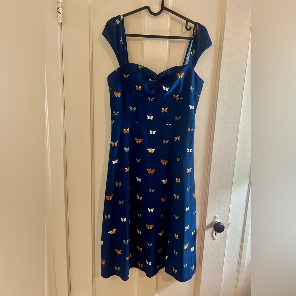 Navy Blue Butterfly Dress